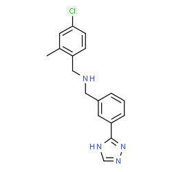 ChemSpider 2D Image | 1-(4-Chloro-2-methylphenyl)-N-[3-(4H-1,2,4-triazol-3-yl)benzyl]methanamine | C17H17ClN4