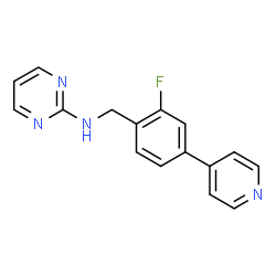 ChemSpider 2D Image | N-[2-Fluoro-4-(4-pyridinyl)benzyl]-2-pyrimidinamine | C16H13FN4