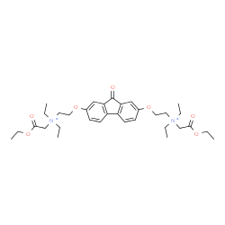 ChemSpider 2D Image | N,N'-[(9-Oxo-9H-fluorene-2,7-diyl)bis(oxy-2,1-ethanediyl)]bis(2-ethoxy-N,N-diethyl-2-oxoethanaminium) | C33H48N2O7