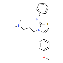 ChemSpider 2D Image | N-[(2Z)-3-[3-(Dimethylamino)propyl]-4-(4-methoxyphenyl)-1,3-thiazol-2(3H)-ylidene]aniline | C21H25N3OS