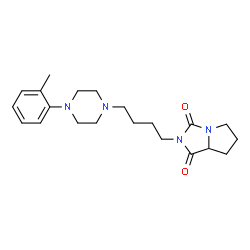 ChemSpider 2D Image | 2-{4-[4-(2-Methylphenyl)-1-piperazinyl]butyl}tetrahydro-1H-pyrrolo[1,2-c]imidazole-1,3(2H)-dione | C21H30N4O2