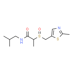 ChemSpider 2D Image | N-Isobutyl-2-{[(2-methyl-1,3-thiazol-5-yl)methyl]sulfinyl}propanamide | C12H20N2O2S2