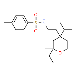 ChemSpider 2D Image | N-[2-(2-Ethyl-4-isopropyl-2-methyltetrahydro-2H-pyran-4-yl)ethyl]-4-methylbenzenesulfonamide | C20H33NO3S