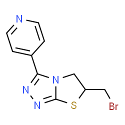ChemSpider 2D Image | 6-(Bromomethyl)-3-(4-pyridinyl)-5,6-dihydro[1,3]thiazolo[2,3-c][1,2,4]triazole | C10H9BrN4S