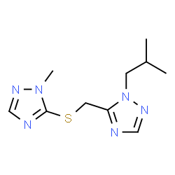 ChemSpider 2D Image | 1-Isobutyl-5-{[(1-methyl-1H-1,2,4-triazol-5-yl)sulfanyl]methyl}-1H-1,2,4-triazole | C10H16N6S