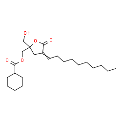 ChemSpider 2D Image | [4-Decylidene-2-(hydroxymethyl)-5-oxotetrahydro-2-furanyl]methyl cyclohexanecarboxylate | C23H38O5