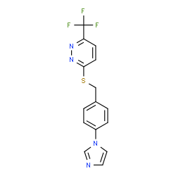 ChemSpider 2D Image | 3-{[4-(1H-Imidazol-1-yl)benzyl]sulfanyl}-6-(trifluoromethyl)pyridazine | C15H11F3N4S