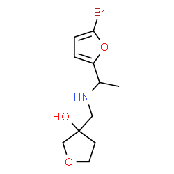 ChemSpider 2D Image | 3-({[1-(5-Bromo-2-furyl)ethyl]amino}methyl)tetrahydro-3-furanol | C11H16BrNO3