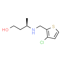 ChemSpider 2D Image | (3R)-3-{[(3-Chloro-2-thienyl)methyl]amino}-1-butanol | C9H14ClNOS