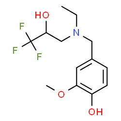 ChemSpider 2D Image | 4-{[Ethyl(3,3,3-trifluoro-2-hydroxypropyl)amino]methyl}-2-methoxyphenol | C13H18F3NO3