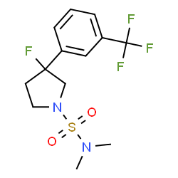 ChemSpider 2D Image | 3-Fluoro-N,N-dimethyl-3-[3-(trifluoromethyl)phenyl]-1-pyrrolidinesulfonamide | C13H16F4N2O2S