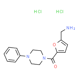 ChemSpider 2D Image | [5-(Aminomethyl)-2-furyl](4-phenyl-1-piperazinyl)methanone dihydrochloride | C16H21Cl2N3O2