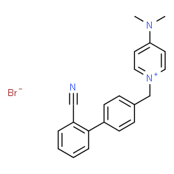 ChemSpider 2D Image | 1-[(2'-Cyano-4-biphenylyl)methyl]-4-(dimethylamino)pyridinium bromide | C21H20BrN3