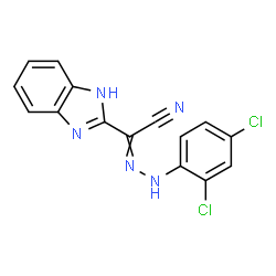 ChemSpider 2D Image | 1H-Benzimidazol-2-yl[(2,4-dichlorophenyl)hydrazono]acetonitrile | C15H9Cl2N5