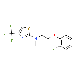 ChemSpider 2D Image | N-[2-(2-Fluorophenoxy)ethyl]-N-methyl-4-(trifluoromethyl)-1,3-thiazol-2-amine | C13H12F4N2OS
