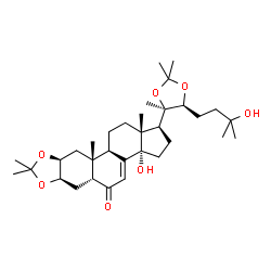 ChemSpider 2D Image | (1S,3aS,5aR,6aR,9aS,10aR,10bR,12aR)-3a-Hydroxy-1-[(4R,5S)-5-(3-hydroxy-3-methylbutyl)-2,2,4-trimethyl-1,3-dioxolan-4-yl]-8,8,10a,12a-tetramethyl-1,2,3,3a,5a,6,6a,9a,10,10a,10b,11,12,12a-tetradecahydro
-5H-cyclopenta[7,8]phenanthro[2,3-d][1,3]dioxol-5-one | C33H52O7