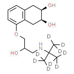 ChemSpider 2D Image | (2R,3S)-5-(2-Hydroxy-3-{[2-(~2~H_3_)methyl(~2~H_6_)-2-propanyl]amino}propoxy)-1,2,3,4-tetrahydro-2,3-naphthalenediol | C17H18D9NO4