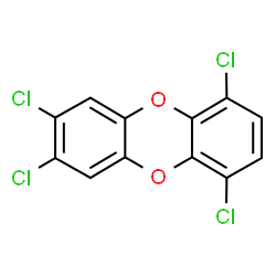 ChemSpider 2D Image | 1,4,7,8-Tetrachlorooxanthrene | C12H4Cl4O2