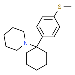 ChemSpider 2D Image | 1-{1-[4-(Methylsulfanyl)phenyl]cyclohexyl}piperidine | C18H27NS