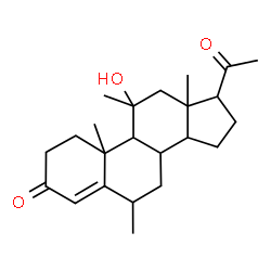 ChemSpider 2D Image | 11-Hydroxy-6,11-dimethylpregn-4-ene-3,20-dione | C23H34O3