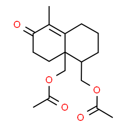 ChemSpider 2D Image | (5-Methyl-6-oxo-2,3,4,6,7,8-hexahydronaphthalene-1,8a(1H)-diyl)bis(methylene) diacetate | C17H24O5
