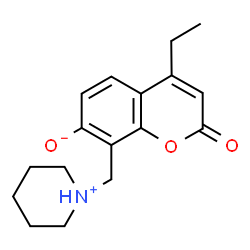 ChemSpider 2D Image | 4-Ethyl-2-oxo-8-(1-piperidiniumylmethyl)-2H-chromen-7-olate | C17H21NO3