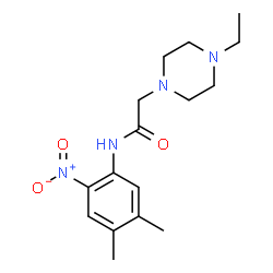 ChemSpider 2D Image | N-(4,5-Dimethyl-2-nitrophenyl)-2-(4-ethyl-1-piperazinyl)acetamide | C16H24N4O3