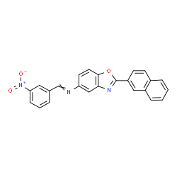 ChemSpider 2D Image | N-[2-(2-Naphthyl)-1,3-benzoxazol-5-yl]-1-(3-nitrophenyl)methanimine | C24H15N3O3