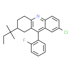ChemSpider 2D Image | 7-Chloro-9-(2-fluorophenyl)-2-(2-methyl-2-butanyl)-1,2,3,4-tetrahydroacridine | C24H25ClFN