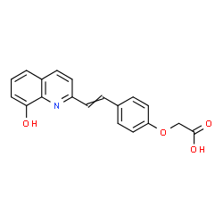ChemSpider 2D Image | {4-[2-(8-Hydroxy-2-quinolinyl)vinyl]phenoxy}acetic acid | C19H15NO4