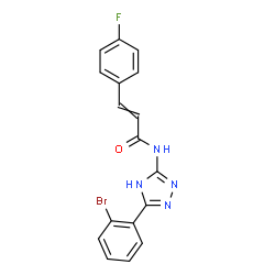 ChemSpider 2D Image | N-[5-(2-Bromophenyl)-4H-1,2,4-triazol-3-yl]-3-(4-fluorophenyl)acrylamide | C17H12BrFN4O