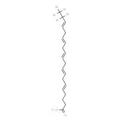ChemSpider 2D Image | (5E,8E,11E,14E,17E)-(19,19,20,20,20-~2~H_5_)-5,8,11,14,17-Icosapentaenoic acid | C20H25D5O2