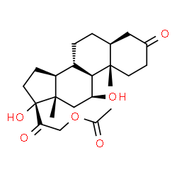 ChemSpider 2D Image | (5alpha,11beta)-11,17-Dihydroxy-3,20-dioxopregnan-21-yl acetate | C23H34O6