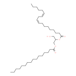 ChemSpider 2D Image | 1-Hydroxy-3-(palmitoyloxy)-2-propanyl (9Z,12Z)-9,12-octadecadienoate | C37H68O5