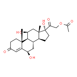 ChemSpider 2D Image | (6beta,11beta)-6,11,17-Trihydroxy-3,20-dioxopregn-4-en-21-yl acetate | C23H32O7