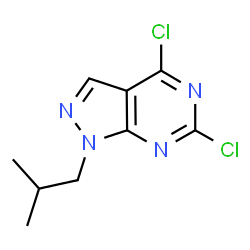 ChemSpider 2D Image | 4,6-Dichloro-1-isobutyl-1H-pyrazolo[3,4-d]pyrimidine | C9H10Cl2N4