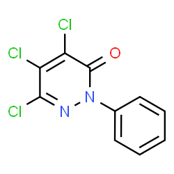 ChemSpider 2D Image | 4,5,6-Trichloro-2-phenyl-3(2H)-pyridazinone | C10H5Cl3N2O
