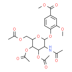 ChemSpider 2D Image | Methyl 4-[(2-acetamido-3,4,6-tri-O-acetyl-2-deoxyhexopyranosyl)oxy]-3-methoxybenzoate | C23H29NO12