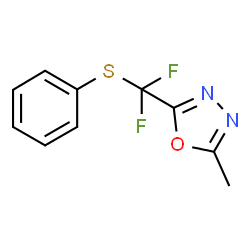 ChemSpider 2D Image | 2-[Difluoro(phenylsulfanyl)methyl]-5-methyl-1,3,4-oxadiazole | C10H8F2N2OS