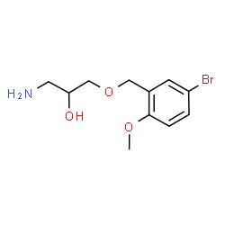 ChemSpider 2D Image | 1-Amino-3-[(5-bromo-2-methoxybenzyl)oxy]-2-propanol | C11H16BrNO3