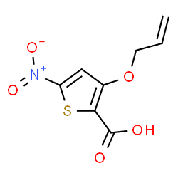 ChemSpider 2D Image | 3-(Allyloxy)-5-nitro-2-thiophenecarboxylic acid | C8H7NO5S