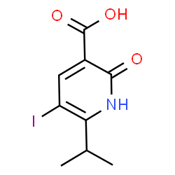 ChemSpider 2D Image | 5-Iodo-6-isopropyl-2-oxo-1,2-dihydro-3-pyridinecarboxylic acid | C9H10INO3