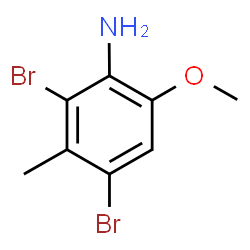 ChemSpider 2D Image | 2,4-Dibromo-6-methoxy-3-methylaniline | C8H9Br2NO