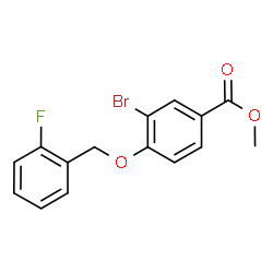 ChemSpider 2D Image | Methyl 3-bromo-4-[(2-fluorobenzyl)oxy]benzoate | C15H12BrFO3