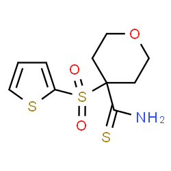 ChemSpider 2D Image | 4-(2-Thienylsulfonyl)tetrahydro-2H-pyran-4-carbothioamide | C10H13NO3S3