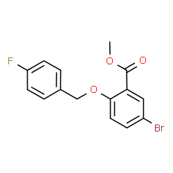 ChemSpider 2D Image | Methyl 5-bromo-2-[(4-fluorobenzyl)oxy]benzoate | C15H12BrFO3