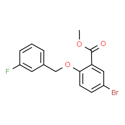 ChemSpider 2D Image | Methyl 5-bromo-2-[(3-fluorobenzyl)oxy]benzoate | C15H12BrFO3
