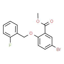 ChemSpider 2D Image | Methyl 5-bromo-2-[(2-fluorobenzyl)oxy]benzoate | C15H12BrFO3