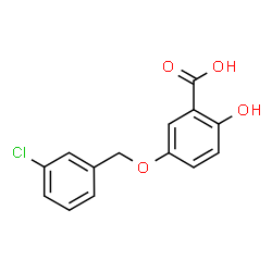 ChemSpider 2D Image | 5-[(3-Chlorobenzyl)oxy]-2-hydroxybenzoic acid | C14H11ClO4