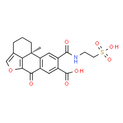 ChemSpider 2D Image | (10bS)-10b-Methyl-6-oxo-9-[(2-sulfoethyl)carbamoyl]-2,3,6,10b-tetrahydro-1H-phenanthro[10,1-bc]furan-8-carboxylic acid | C20H19NO8S